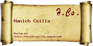 Hanich Csilla névjegykártya